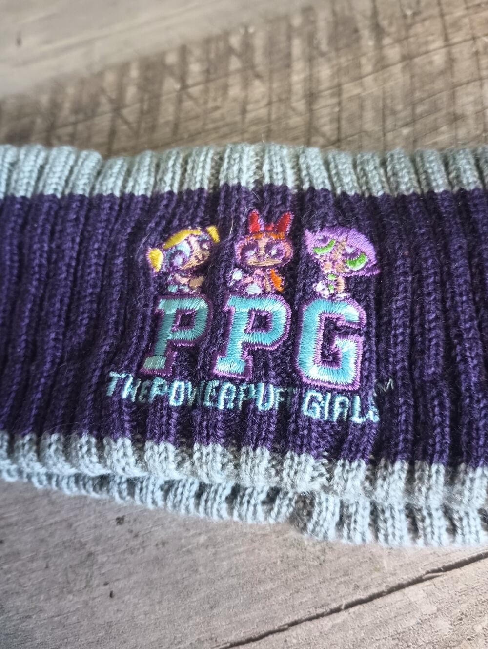 Vtg Powerpuff Girls Y2K Knit Headband Embroidered Cozy Small Adult Cosplay